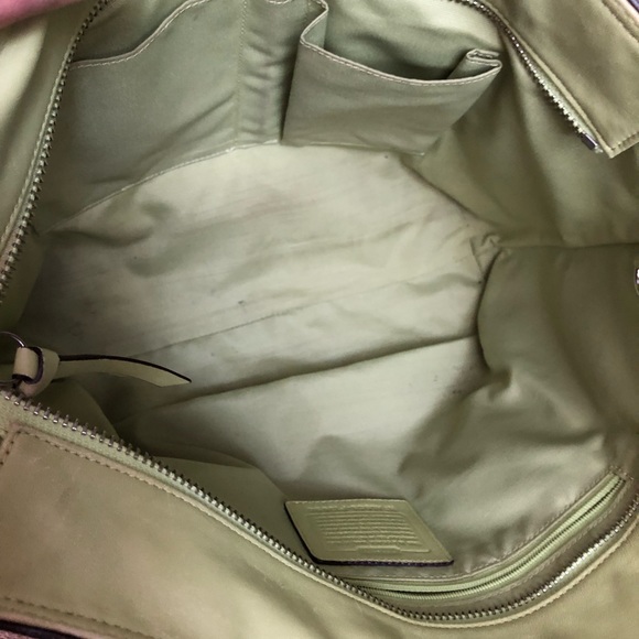 Large lime green Coach purse - Picture 5 of 8